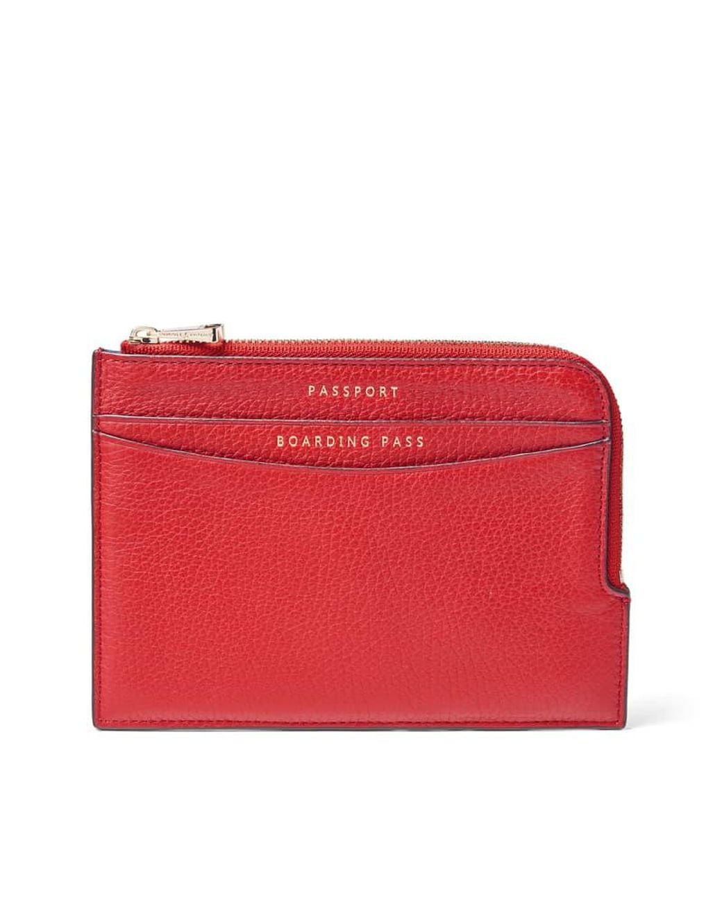 Aspinal Red Zipped Travel Wallet