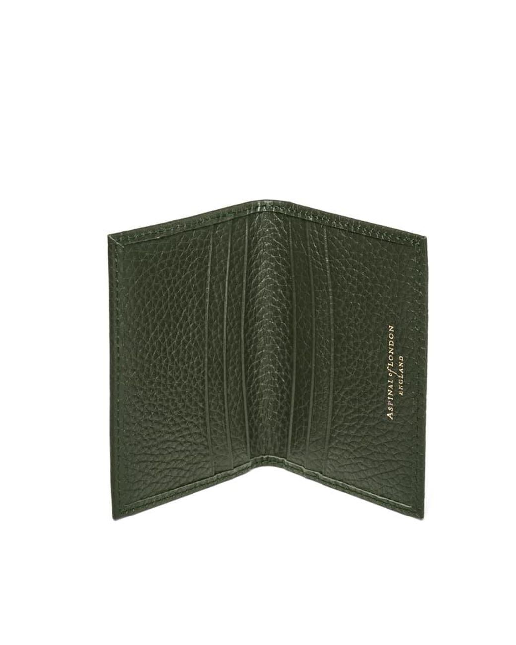 Aspinal Green Double Fold Credit Card Holder