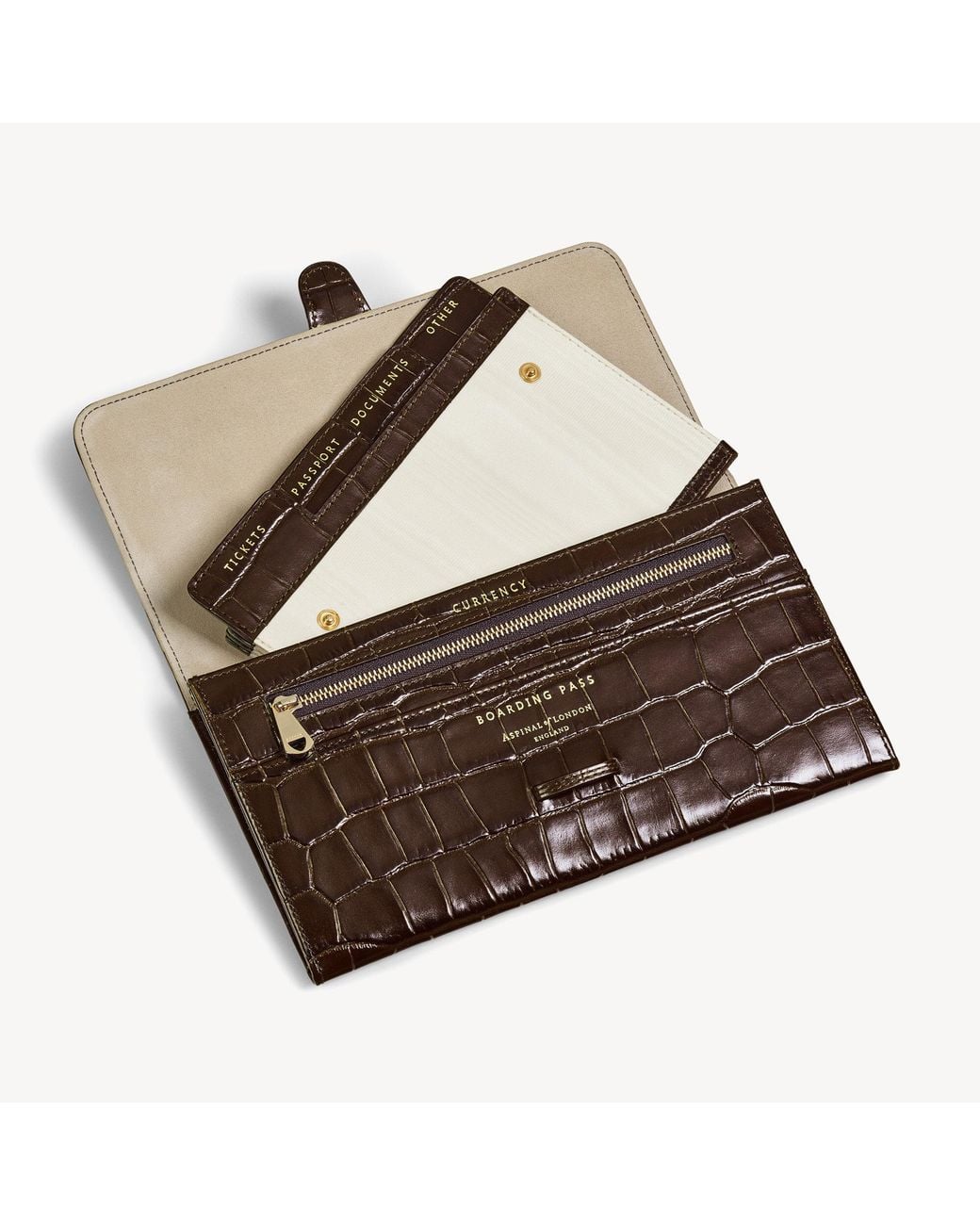 Aspinal Brown Travel Wallet