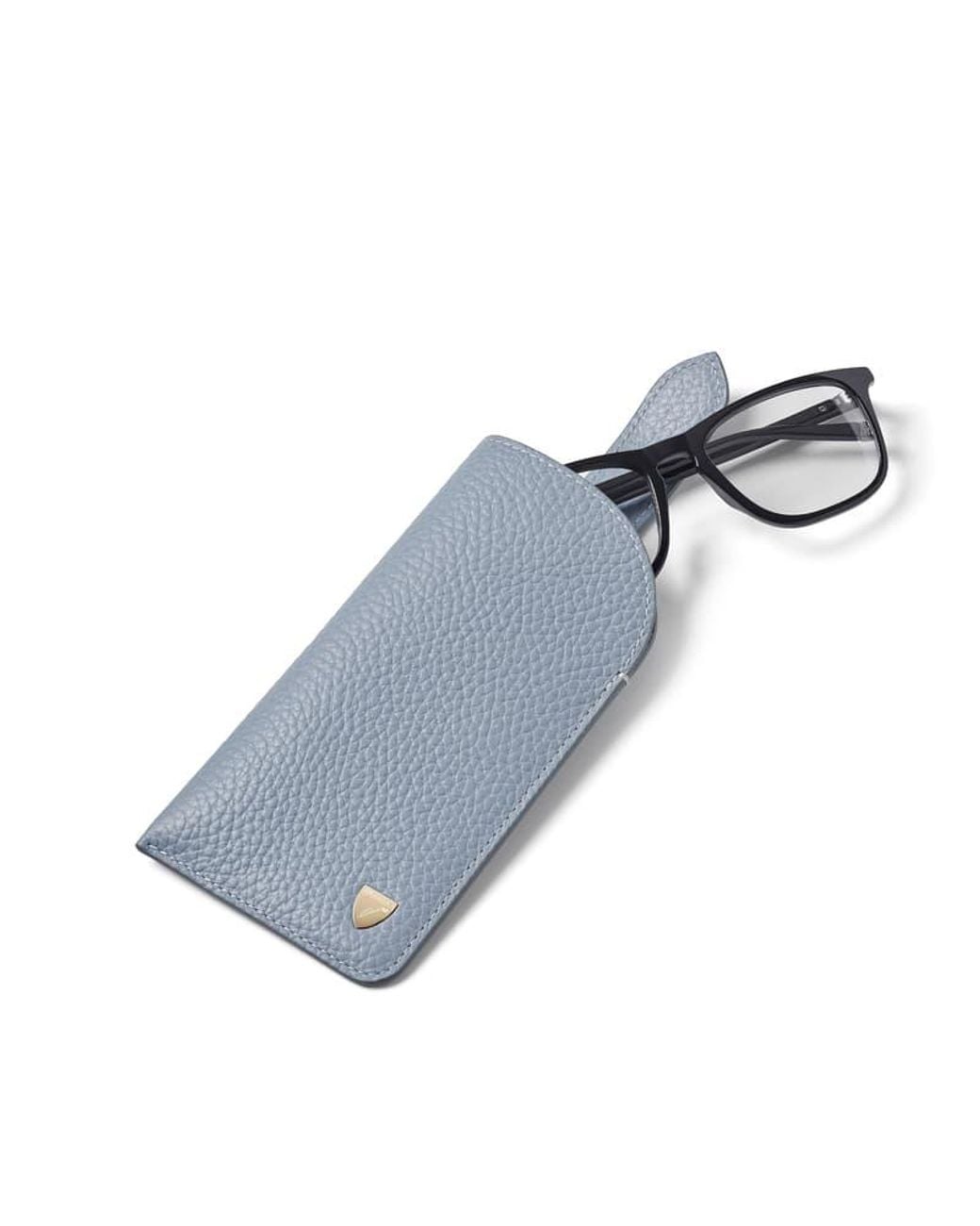 Aspinal Blue Glasses Case With Tab