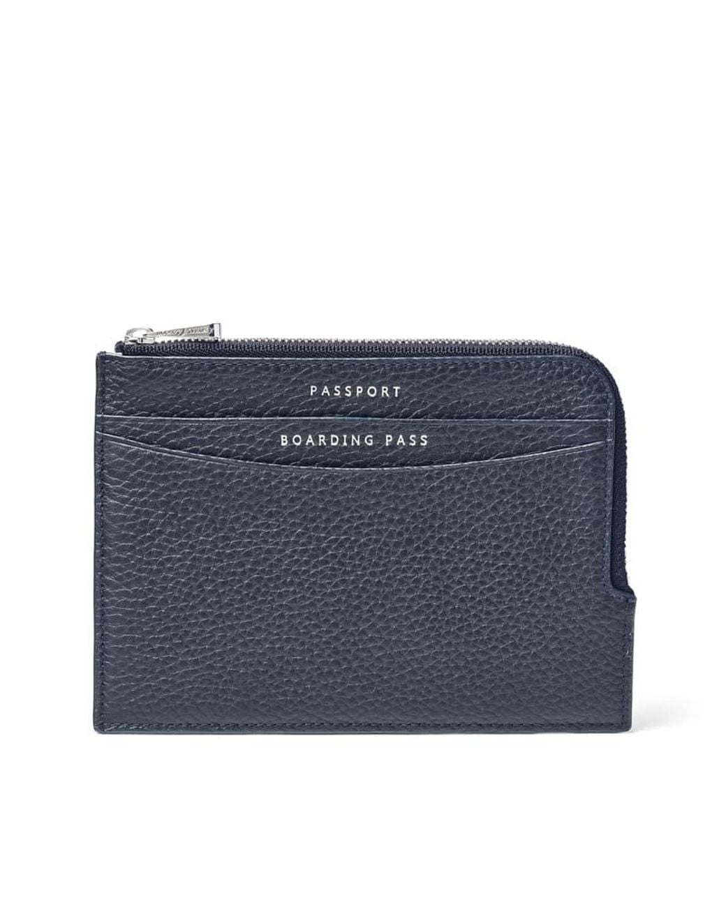 Aspinal Blue Zipped Travel Wallet