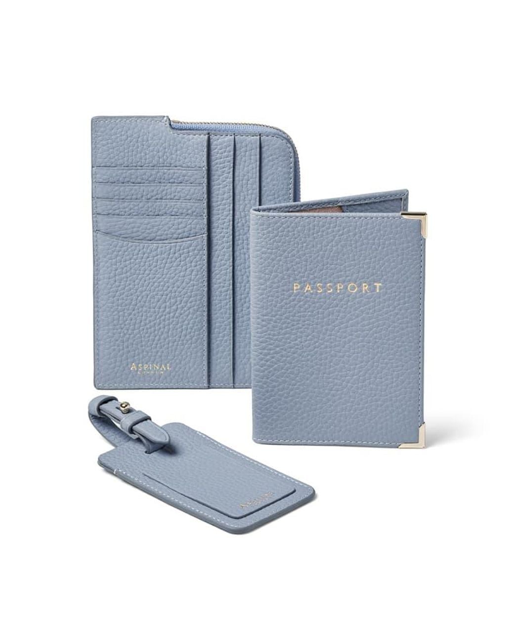 Aspinal Blue Zipped Travel Collection