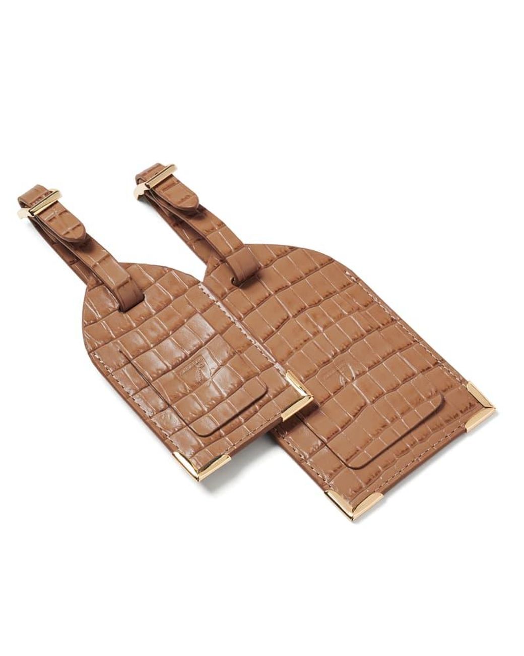 Aspinal Brown Set Of 2 Luggage Tags