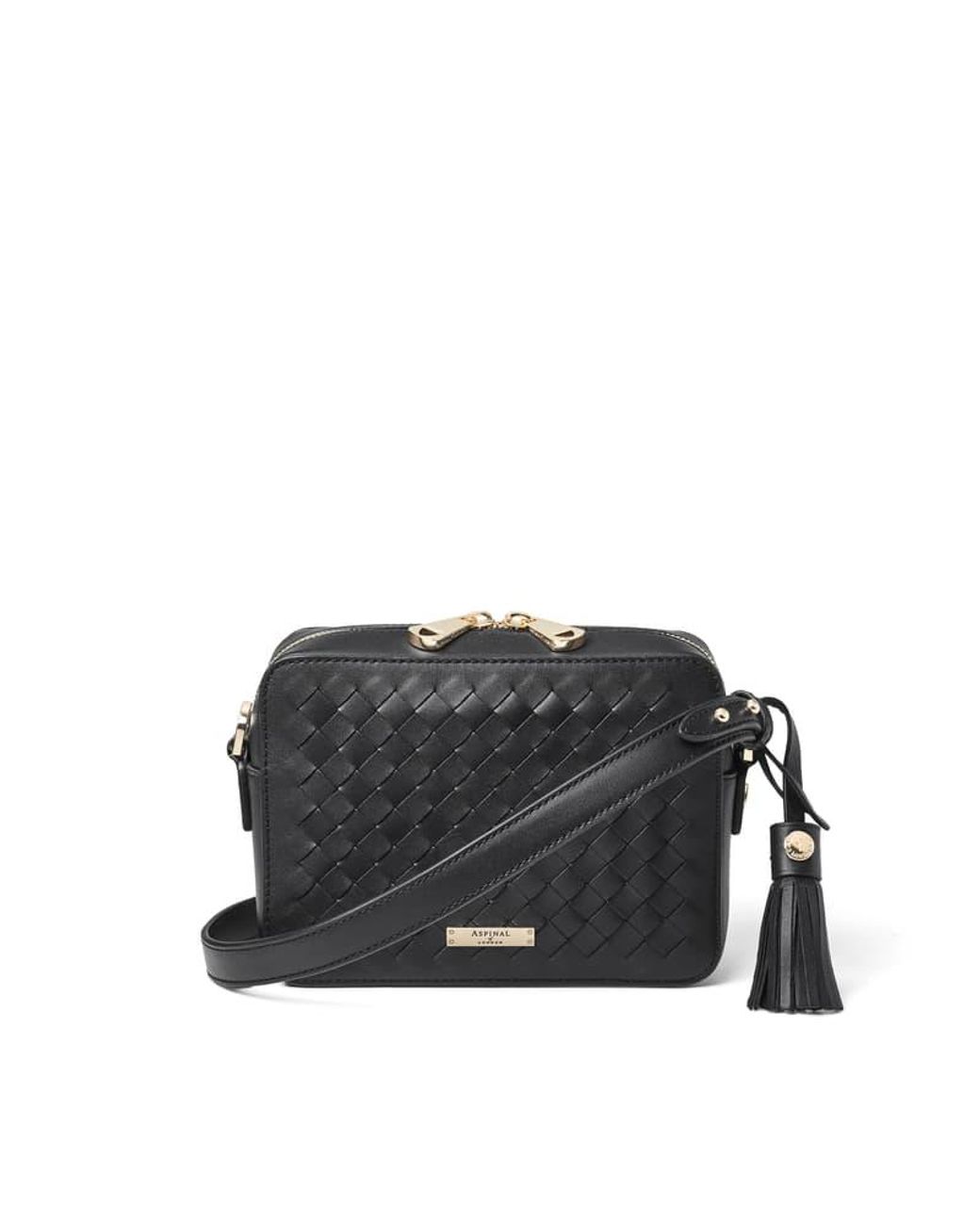 Aspinal Black Camera Crossbody Bag