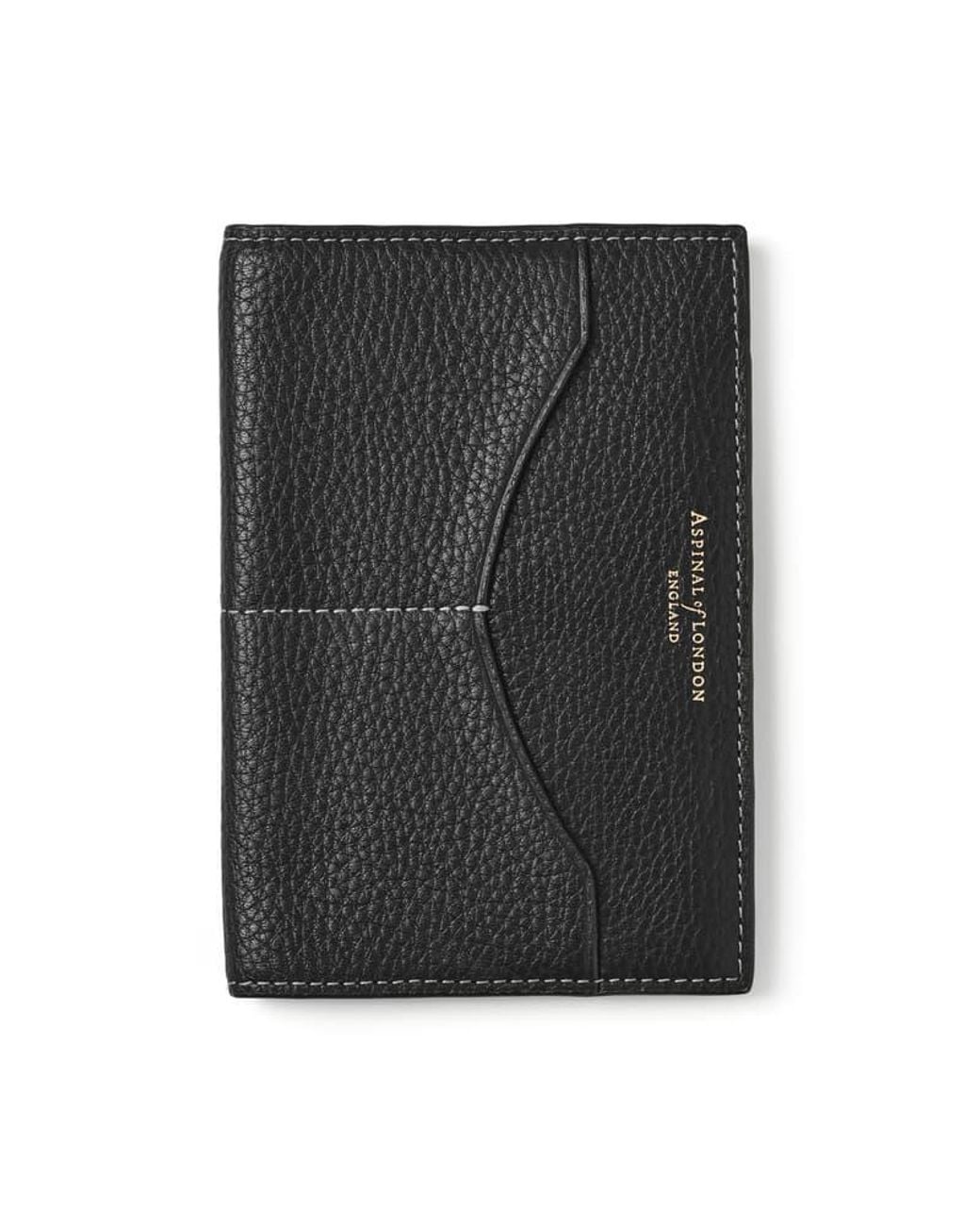 Aspinal Black Hudson Passport Cover
