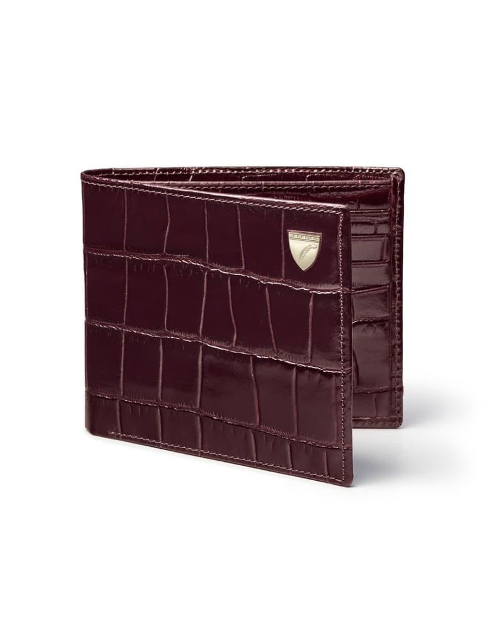 Aspinal Purple 8 Card Billfold Wallet for men