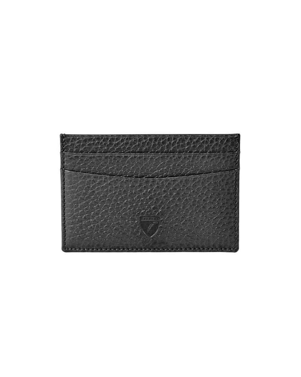 Aspinal Black Slim Credit Card Holder for men