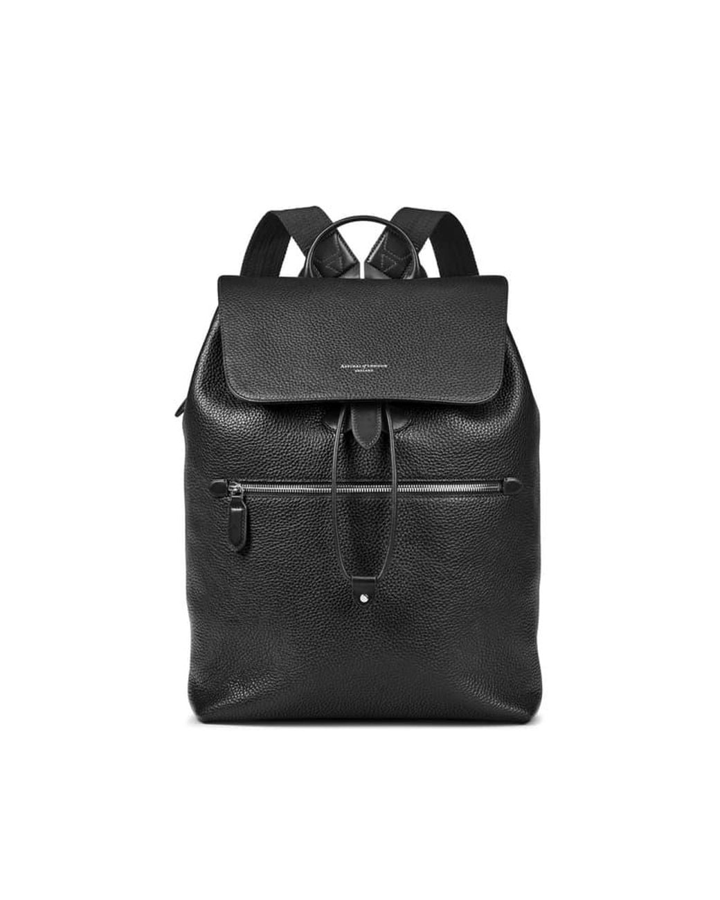Aspinal Black Reporter Backpack for men