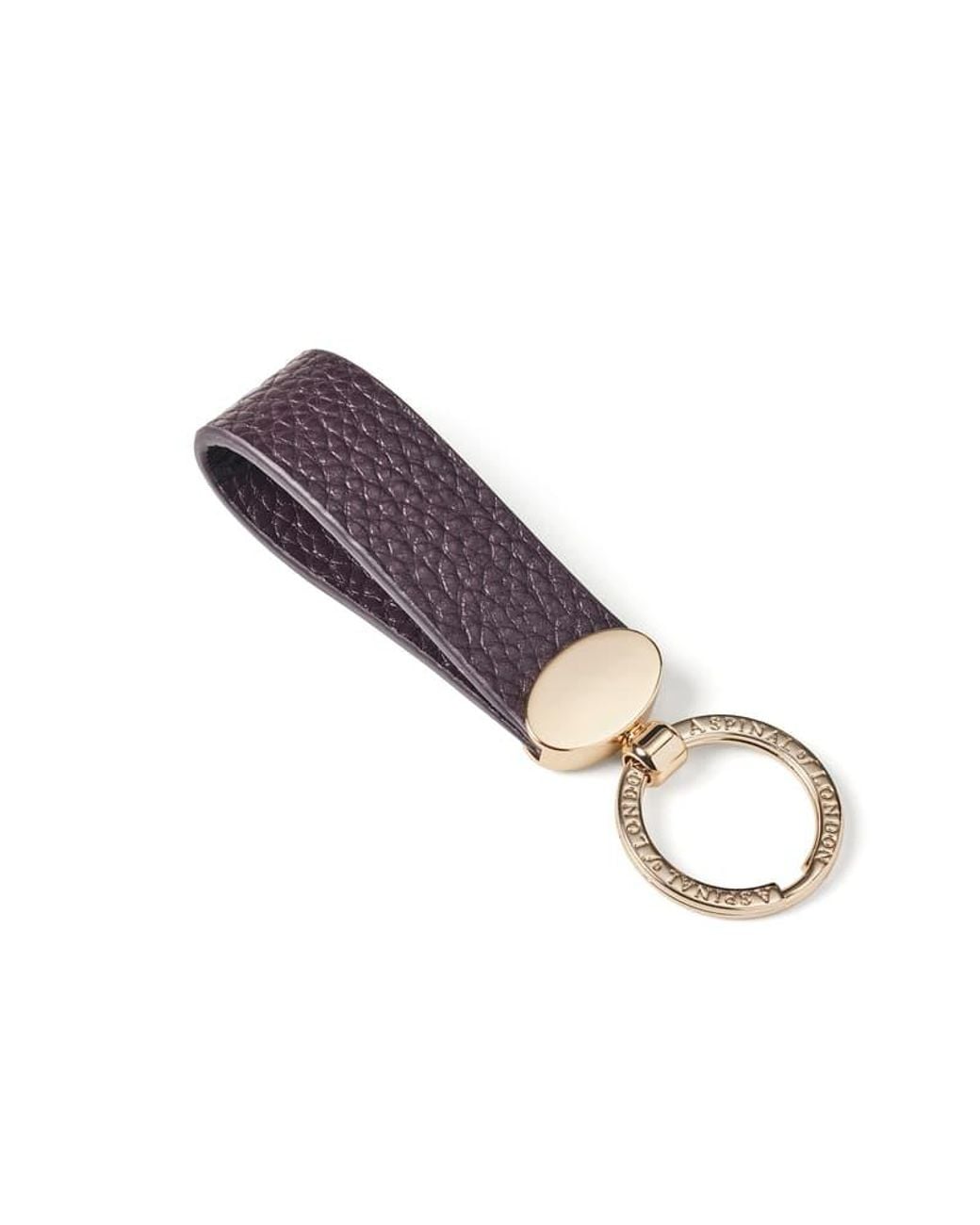 Aspinal Purple Oval Loop Keyring