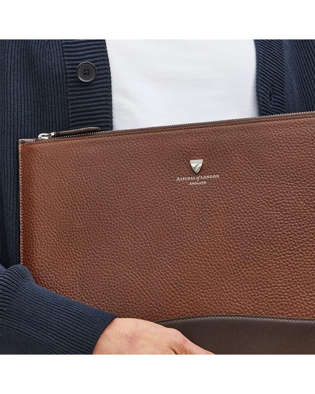 Aspinal Brown City Leather Folio Case