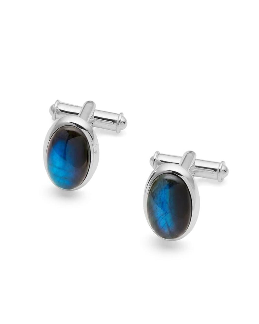 Aspinal Blue Oval Cufflinks for men