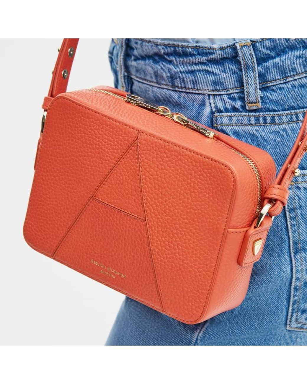 Aspinal Orange Camera Crossbody