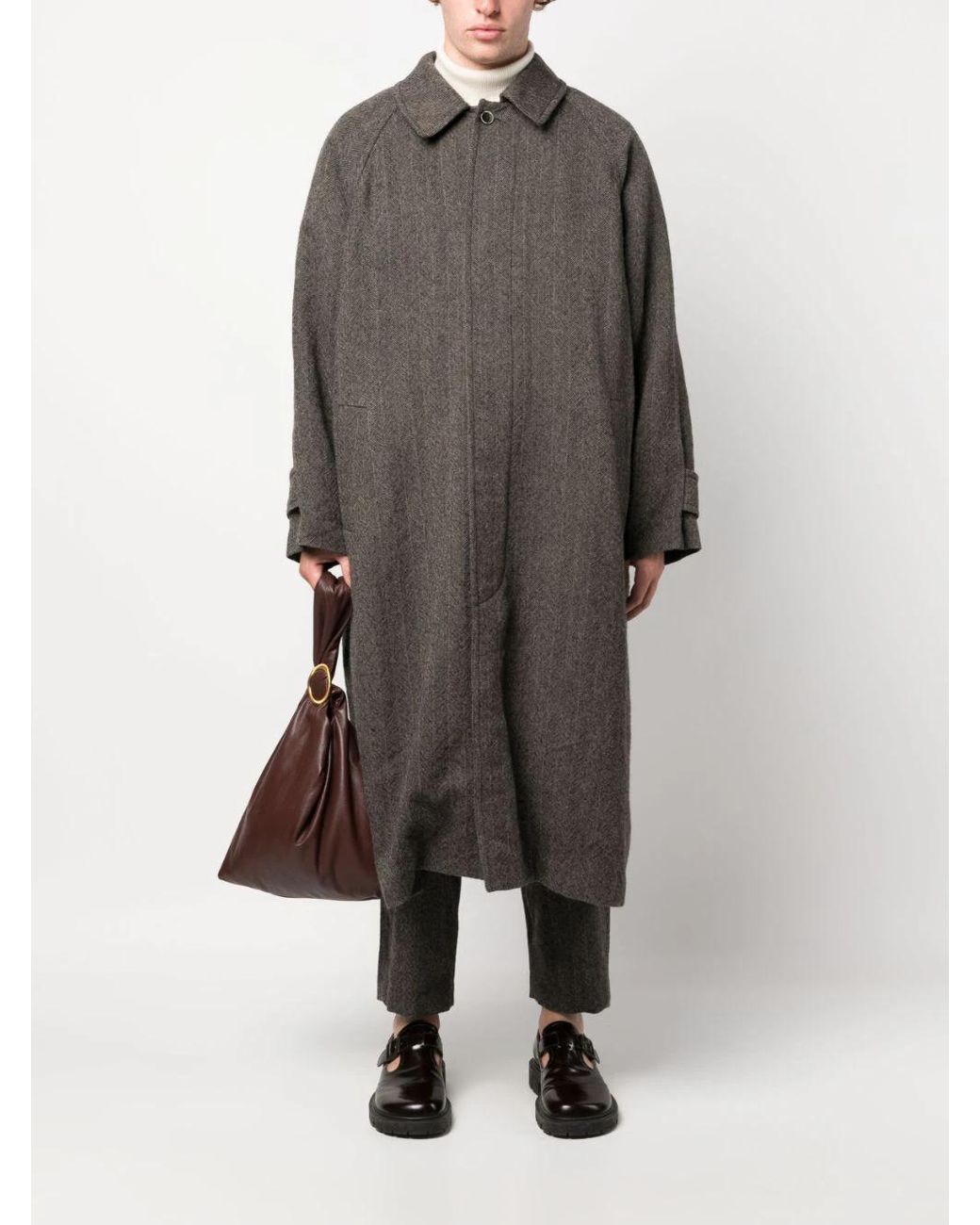 Uma Wang Men Chadwick Coat in Gray for Men Lyst