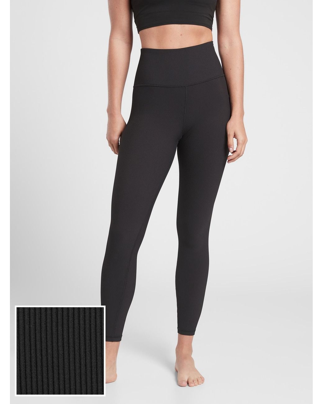 Athleta Elation Rib Tight in Black Lyst