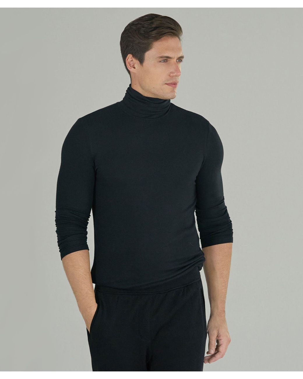 black long sleeve turtleneck men