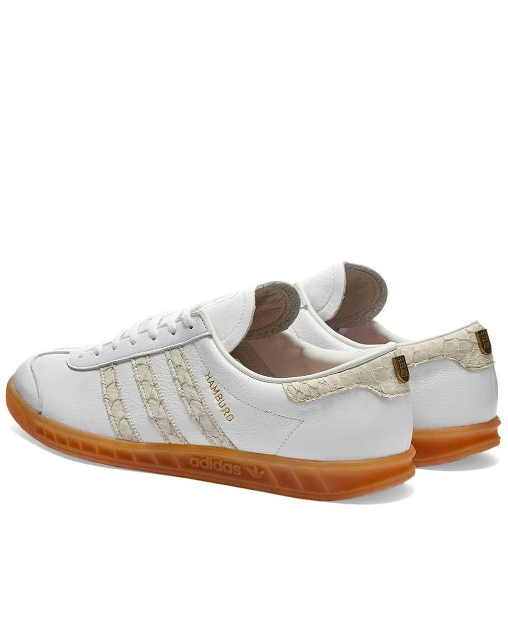 adidas Leather Hamburg White, Silver 