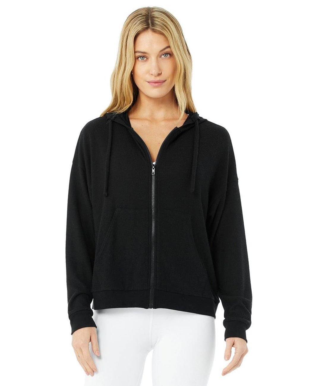 Alo Yoga Cashmere Alolux Soho Full Zip Hoodie in Grey (Gray) Lyst