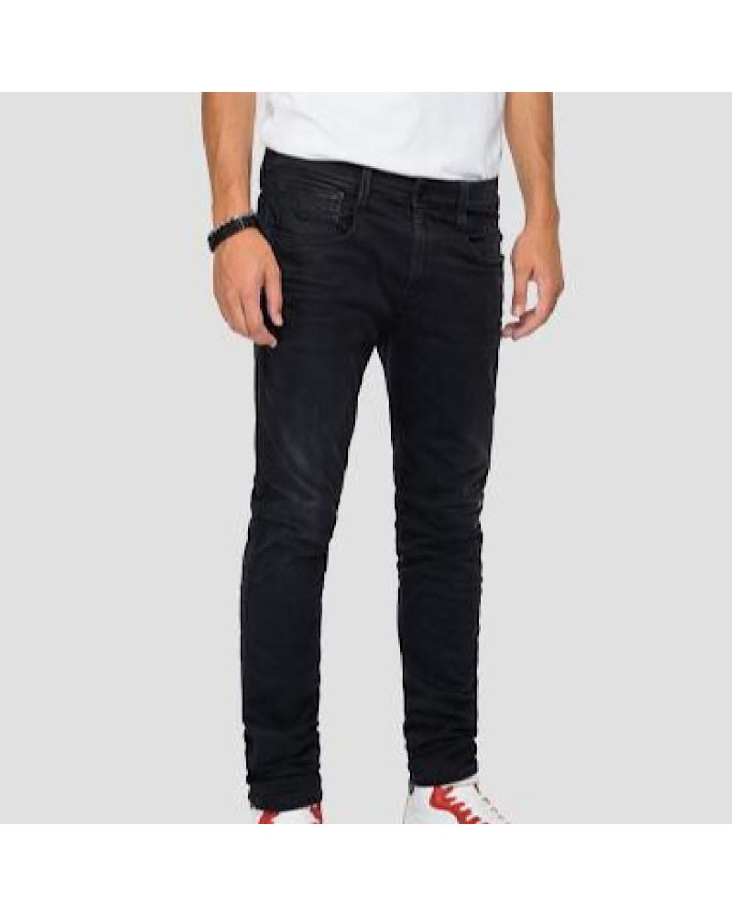 Replay Denim Slim Fit Anbass Hyperflex X.l.i.t.e Jeans in Black for Men -  Lyst