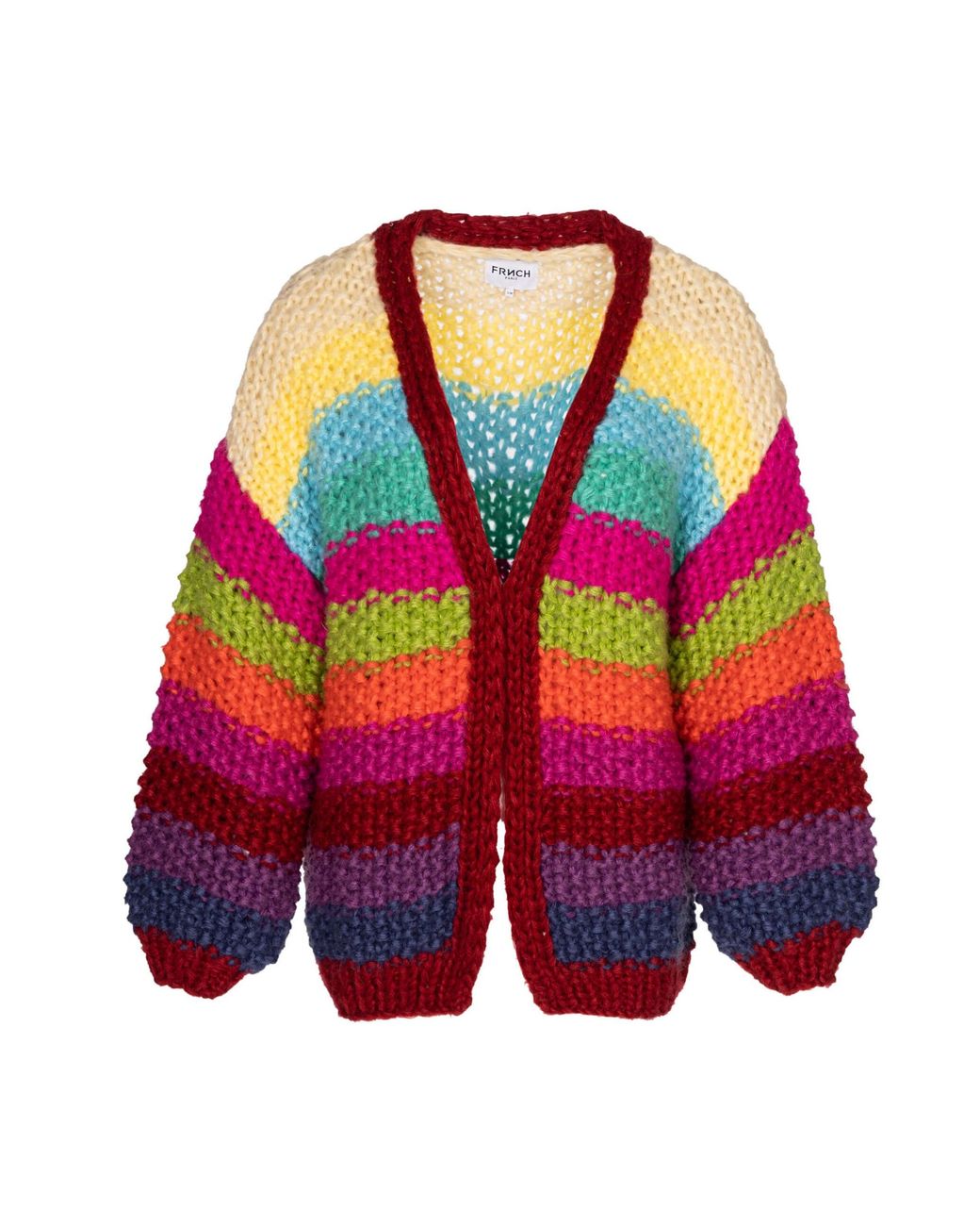 FRNCH Cardigan Lobelia Rainbow in White Lyst