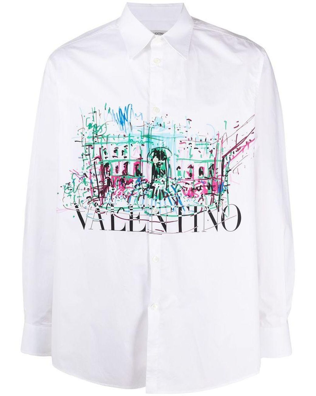Valentino Men's Vv3aba9571733u White Cotton Shirt for Men - Lyst