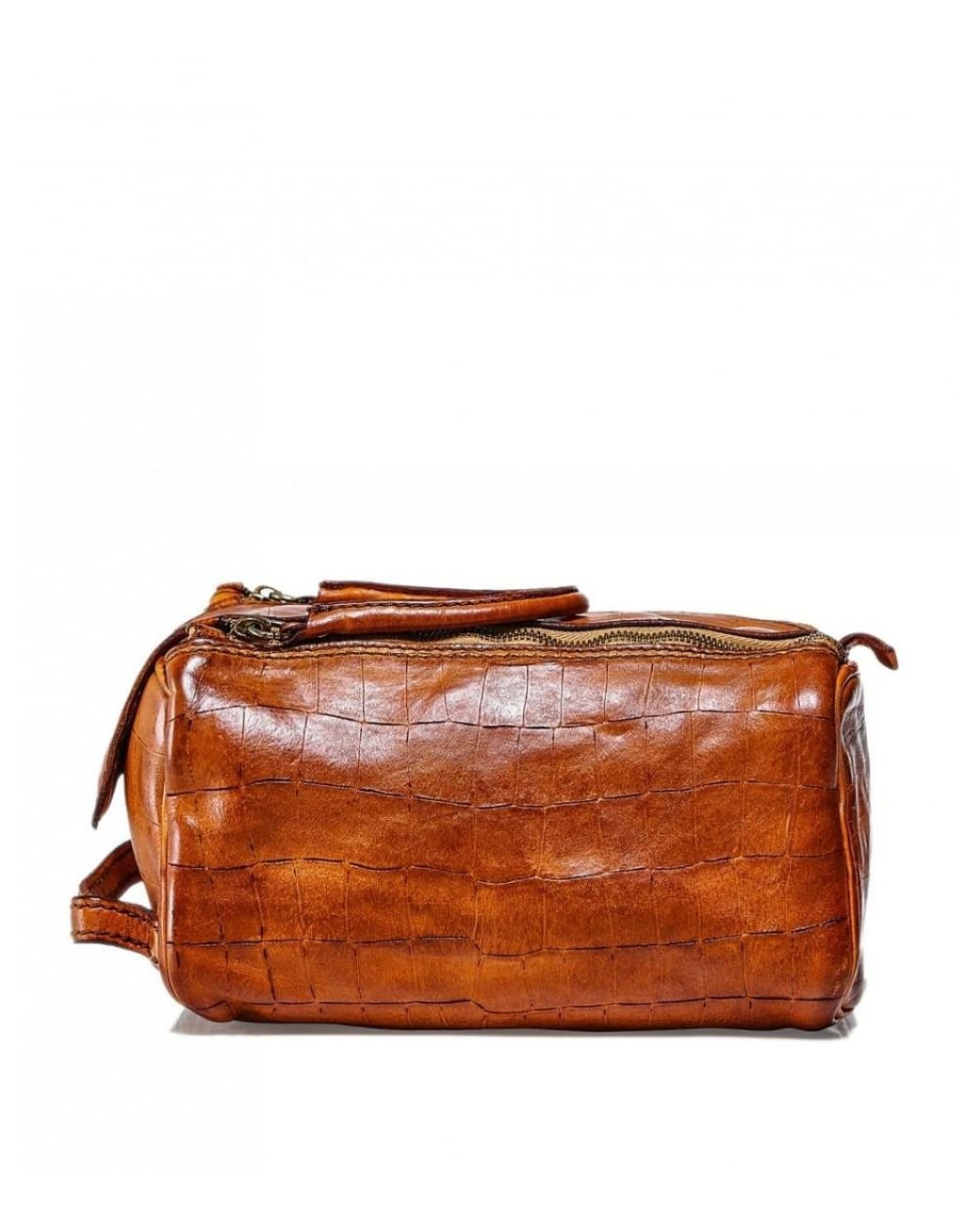 Campomaggi Men/'s Leather Mock Croc Pouch