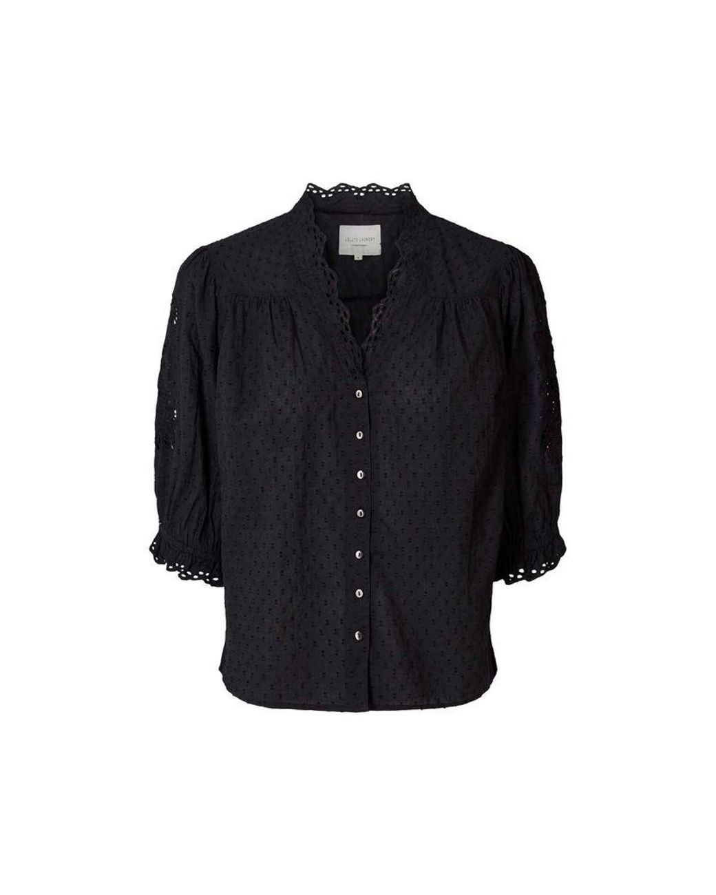 Lolly's Laundry Cotton Lollys Laundry Charlie Blouse In Washed Black - Lyst