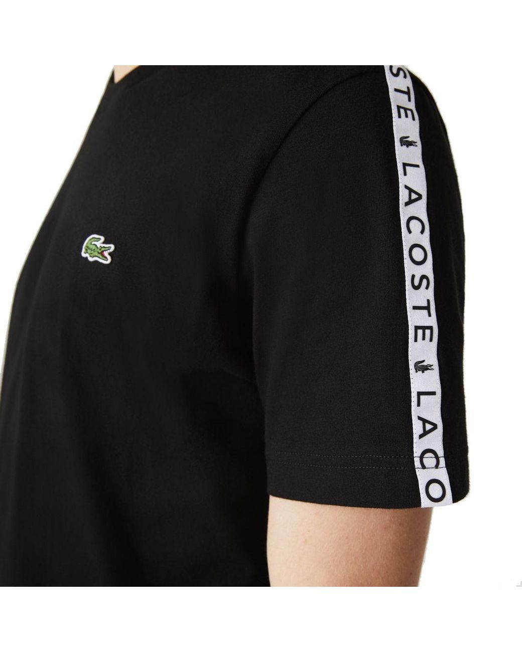 Lacoste Cotton Tape T-shirt Th7079 in Black for Men - Lyst
