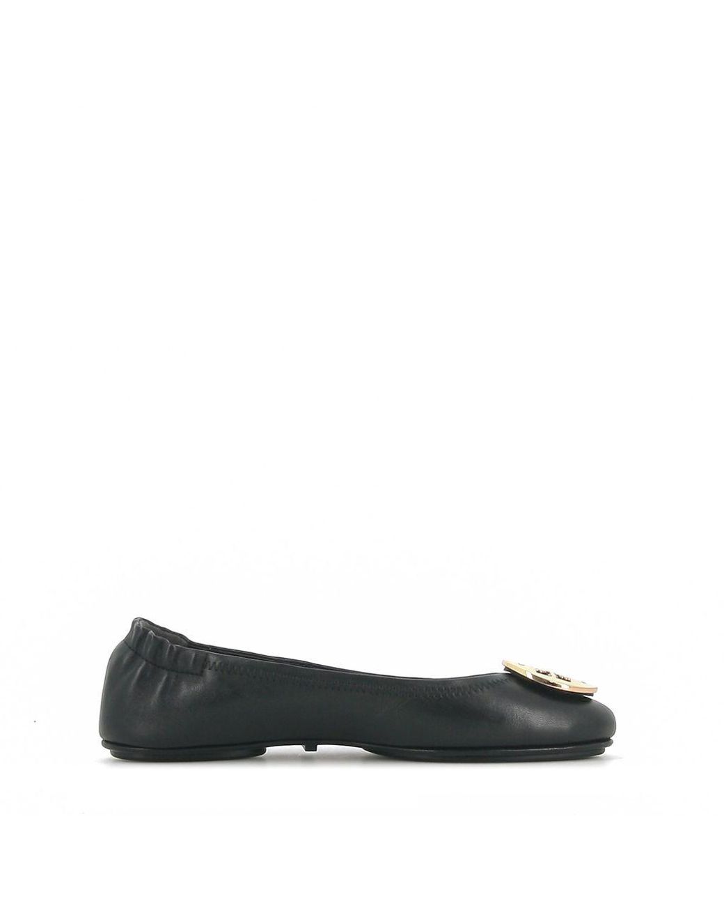 tory burch minnie travel ballet flat embossed leather
