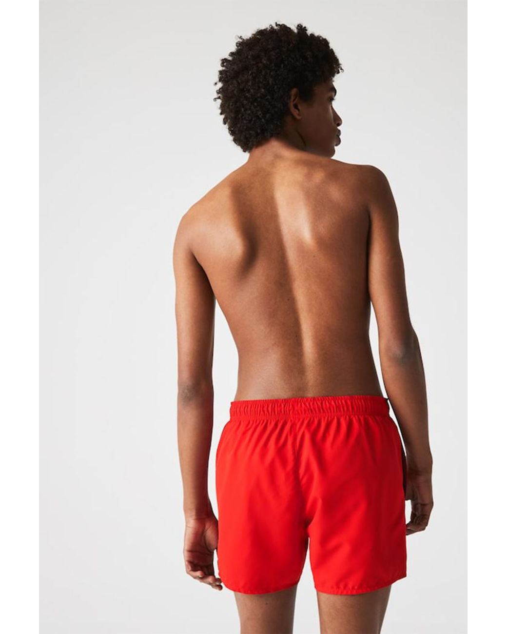 Mens Clothing Beachwear Lacoste Synthetic Light Quick-dry Swim Shorts in Red for Men 