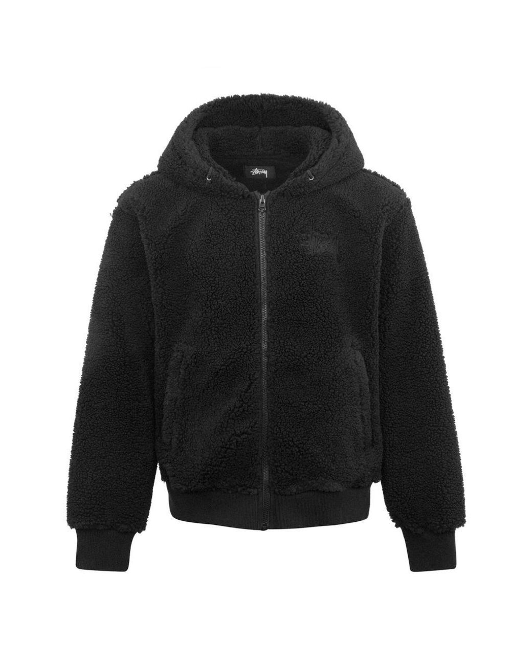 stussy stripe sherpa hoodie