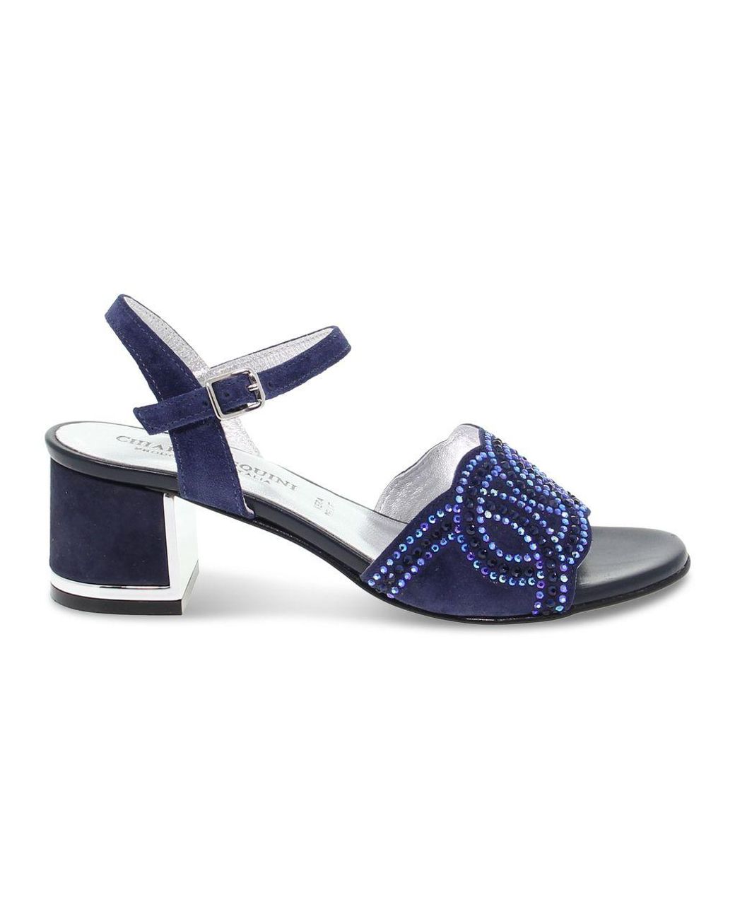 blue suede sandals