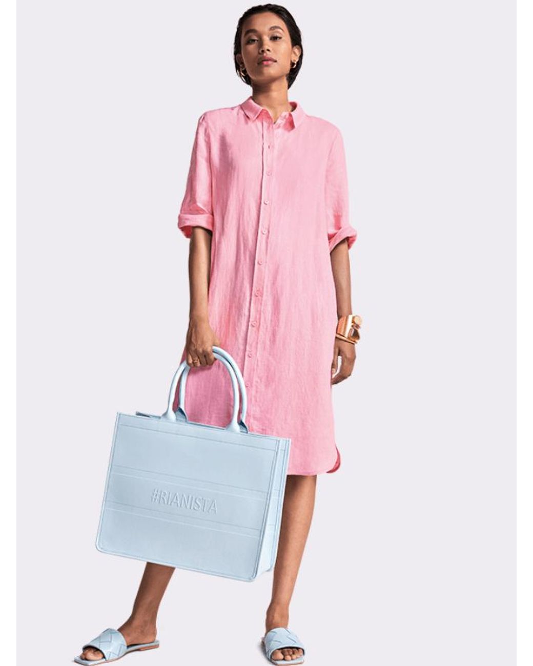 Riani Rose Maxi Linen Shirt Dress 