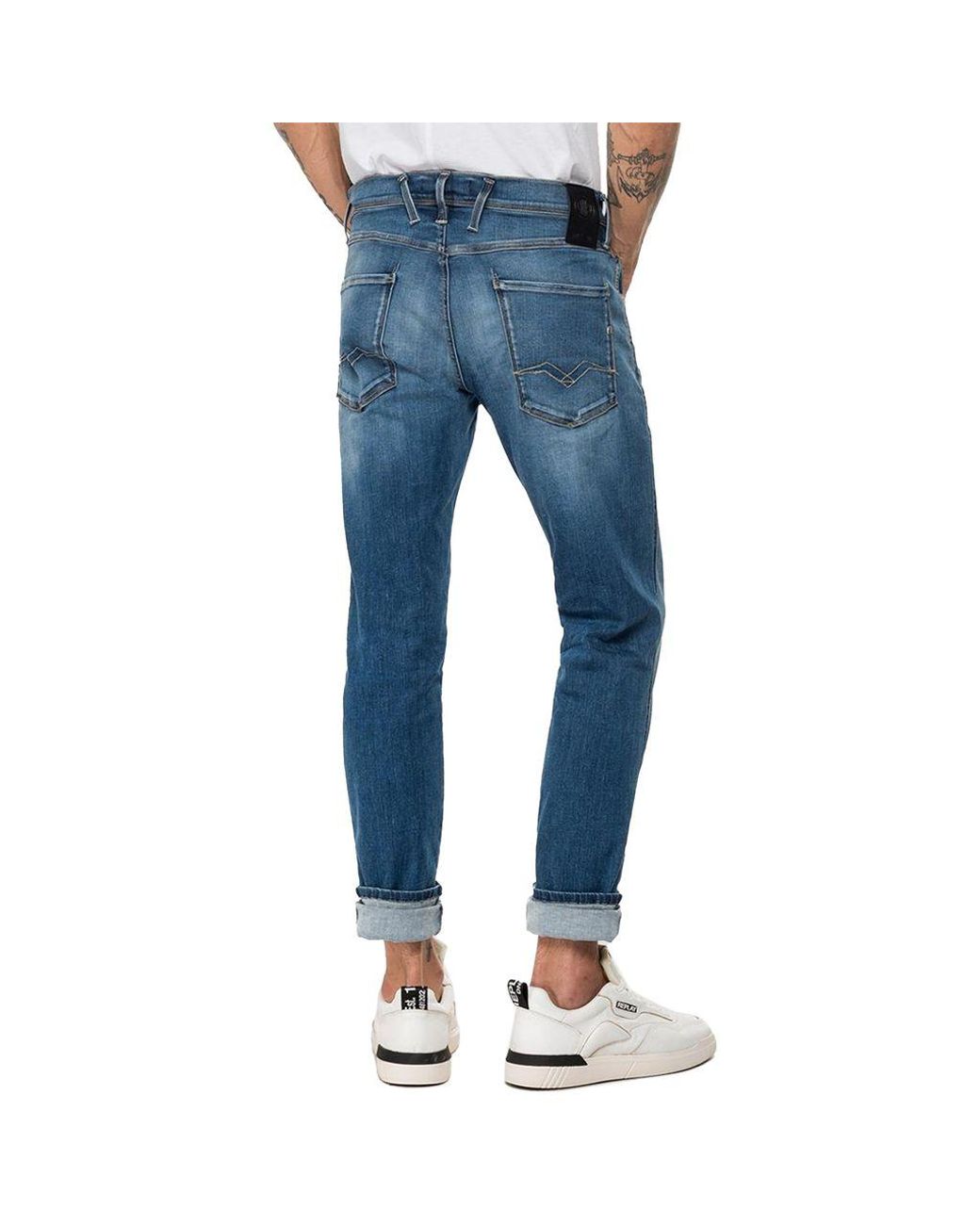 Replay Denim Hyperflex Anbass Bio Edition Slim Fit Jeans - Rich Mid in Blue  for Men | Lyst Australia