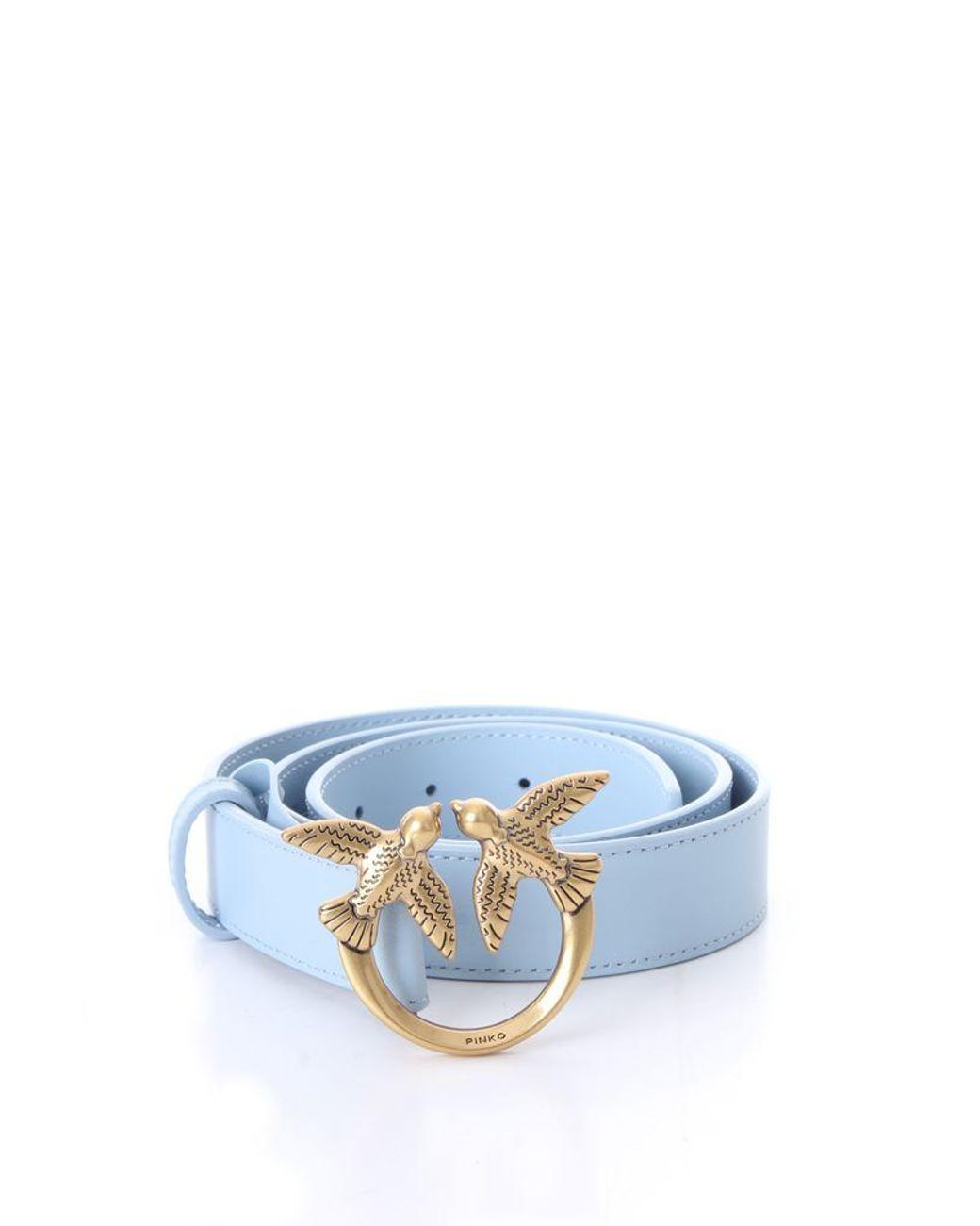 Pinko Cintura Simply Belt Azzurro Da Donna Con Fibbia Oro Antico in Blue -  Lyst