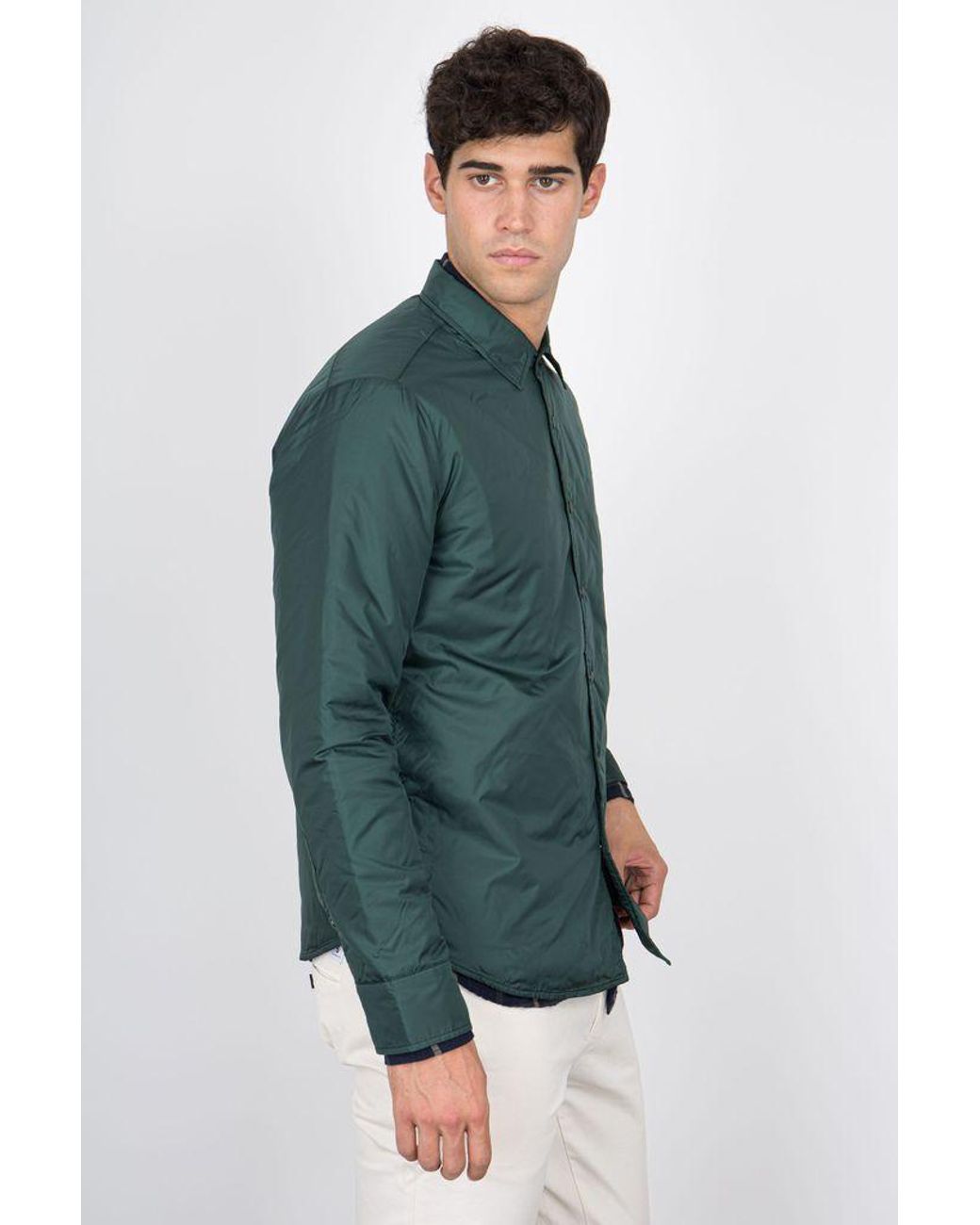 Aspesi Linen Camicia Chiusa in Green for Men Mens Shirts Aspesi Shirts Save 2% 