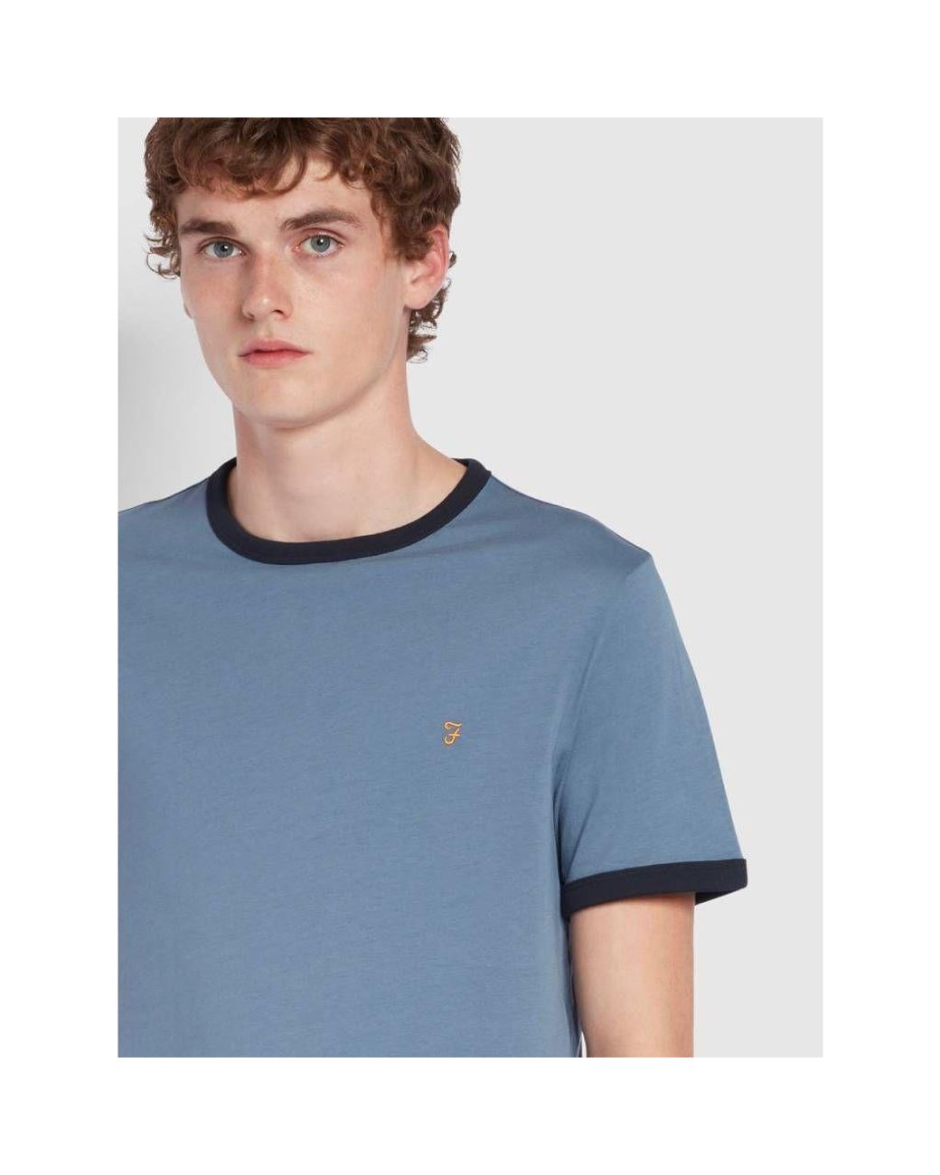 Farah Mens Teal Check 100% Cotton Short Sleeved Shirt Farah Mens Teal Check 100% Cotton Short Sleeved Shirt
