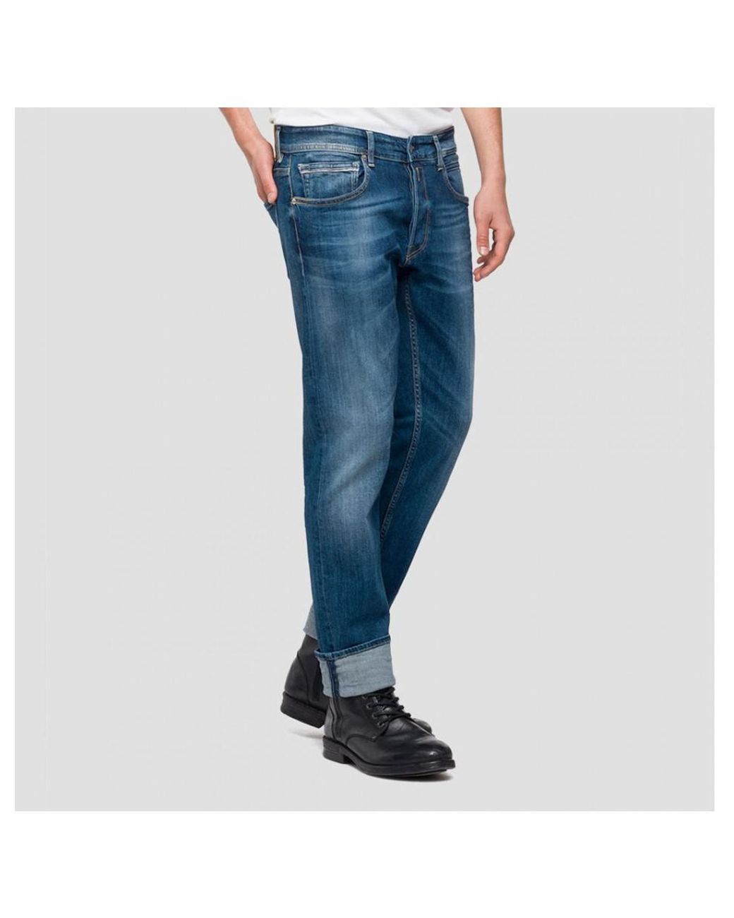Replay Denim Grover Straight Fit Jeans in Blue for Men | Lyst Canada