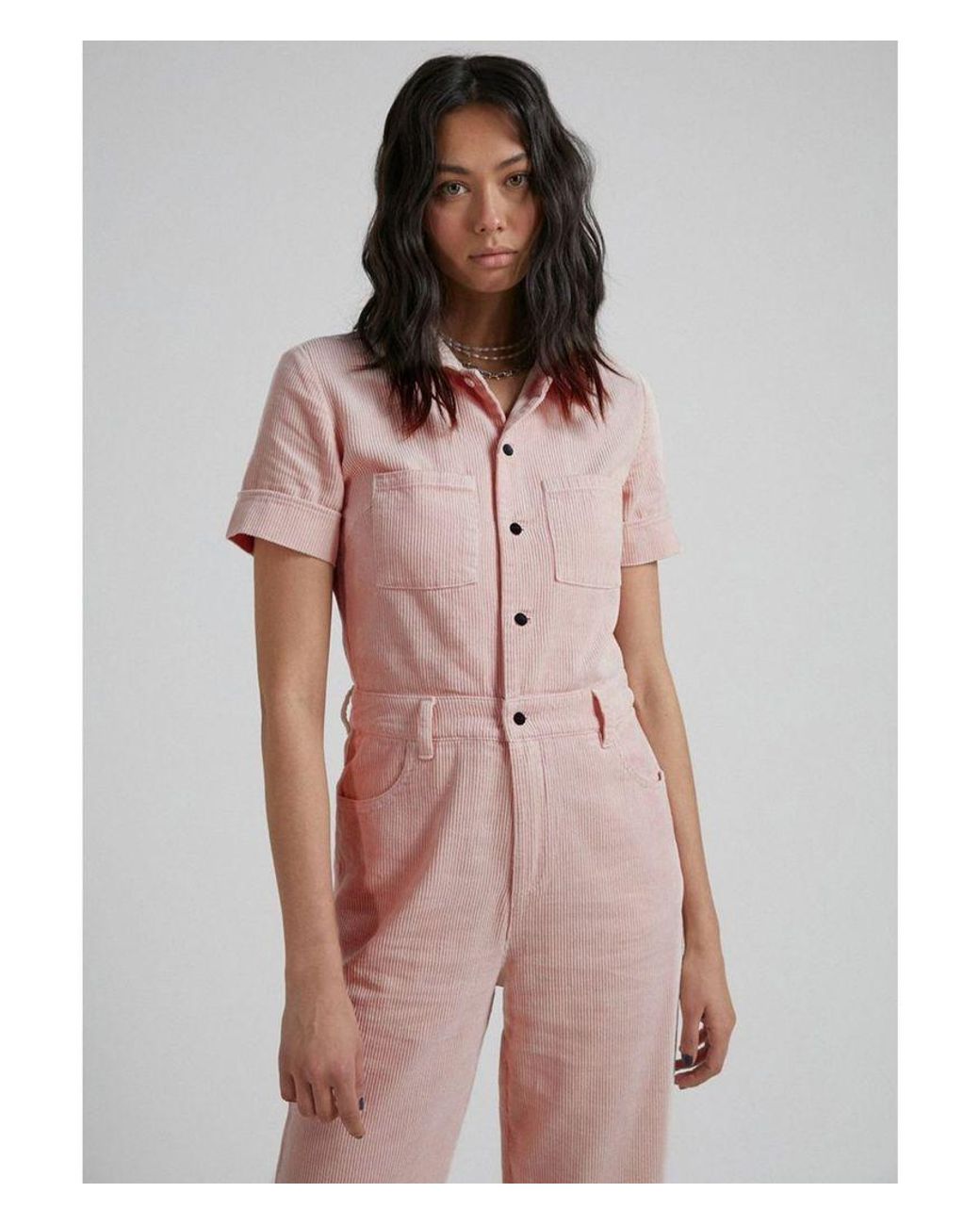 pink corduroy jumpsuit