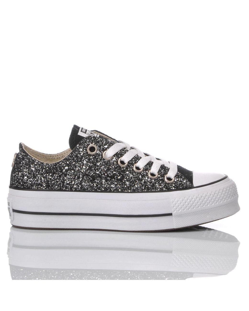 black glitter converse platform