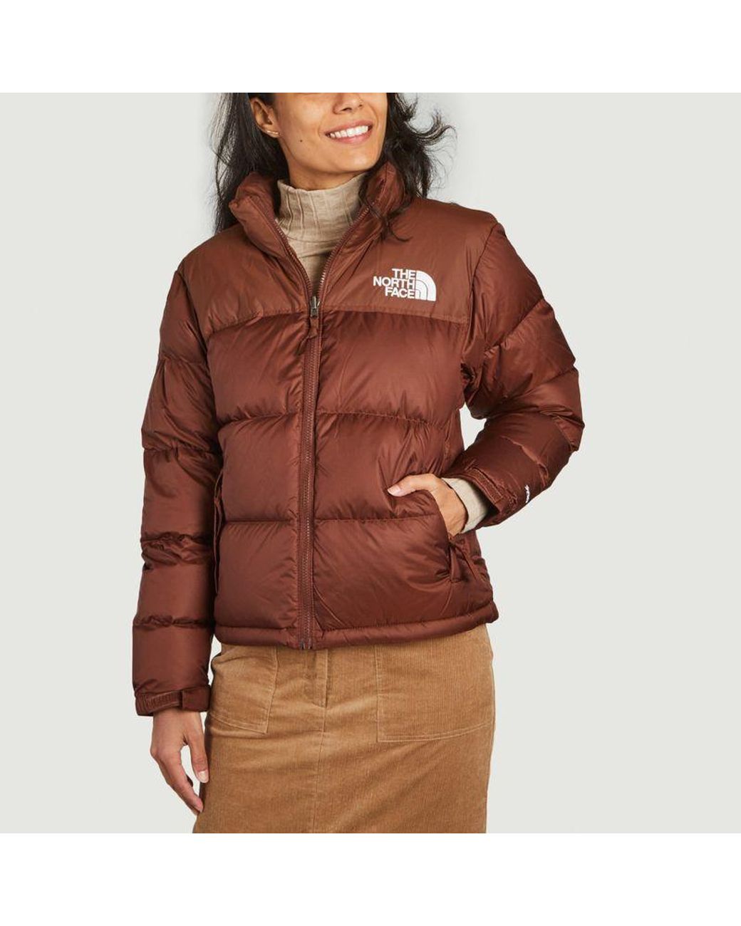 The North Face 1996 Retro Nuptse Short Down Jacket Dark Oak in Brown Lyst