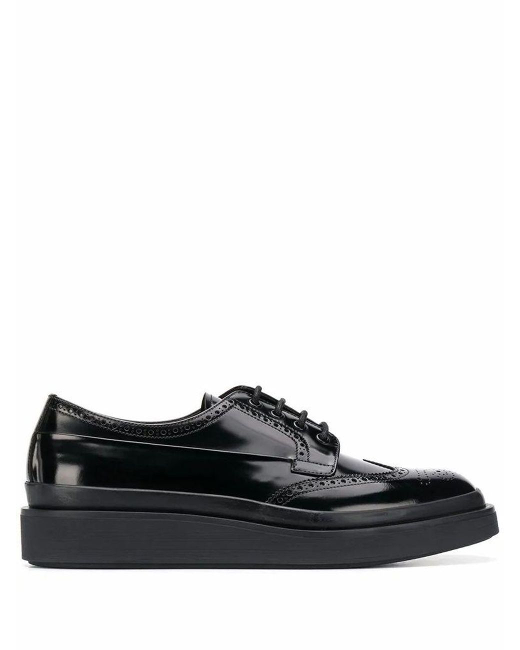 Prada Men's 2ee312p39f0002 Black Leather Lace-up Shoes for Men - Lyst