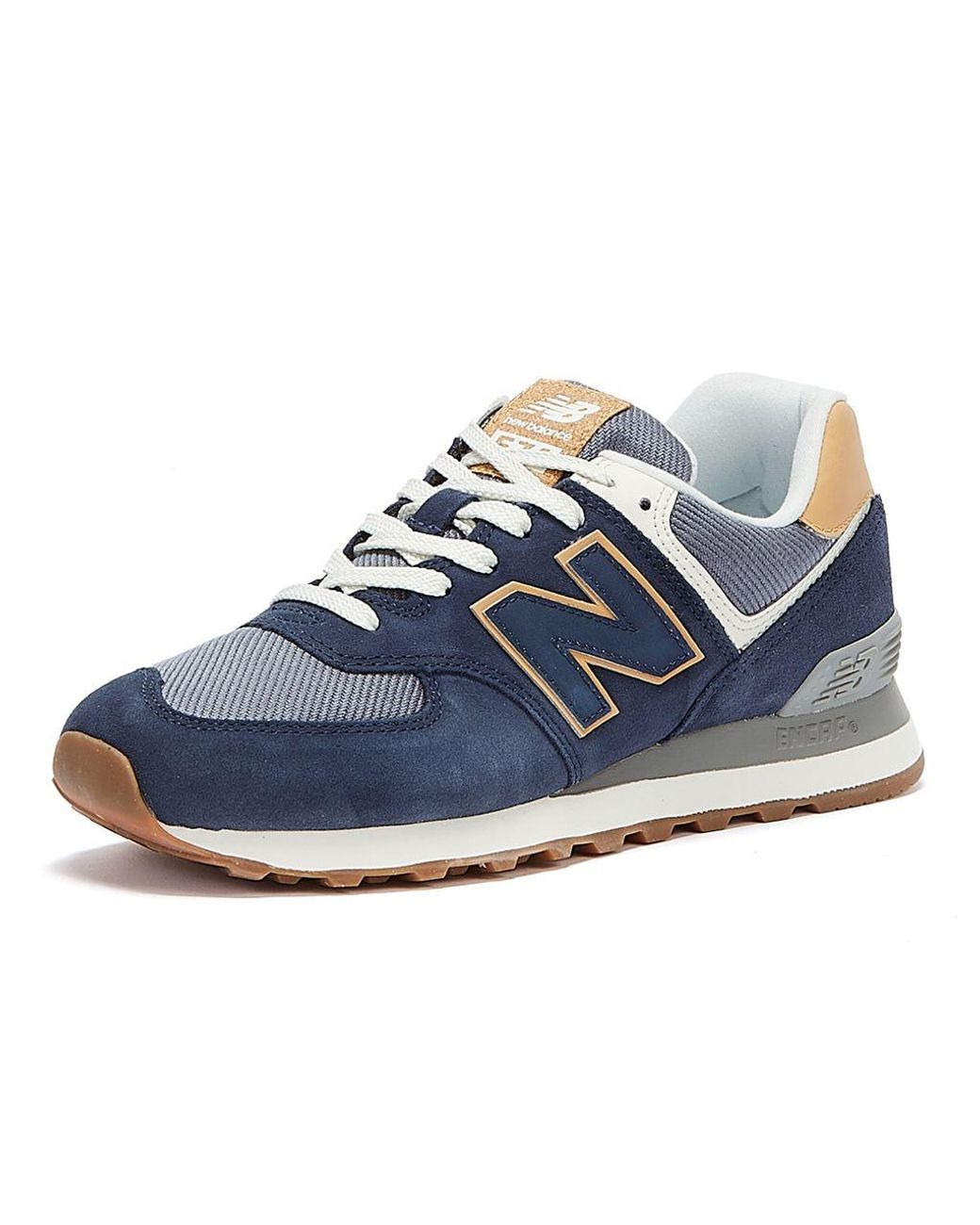 New Balance 574 / Tan Trainers in Blue for Men | Lyst