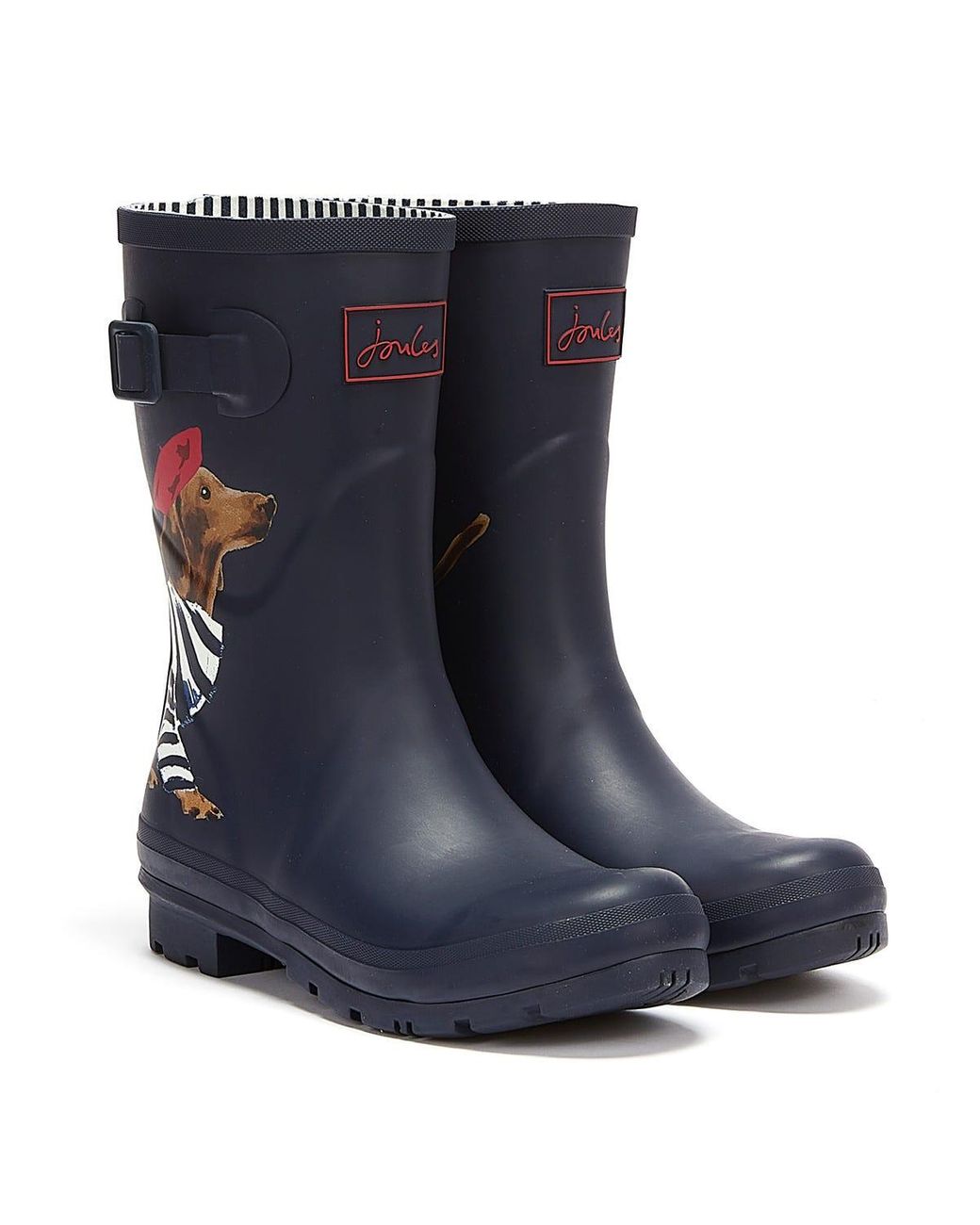 Joules Rubber Molly Mid Height Sausage Dog Navy Wellies in Blue Lyst