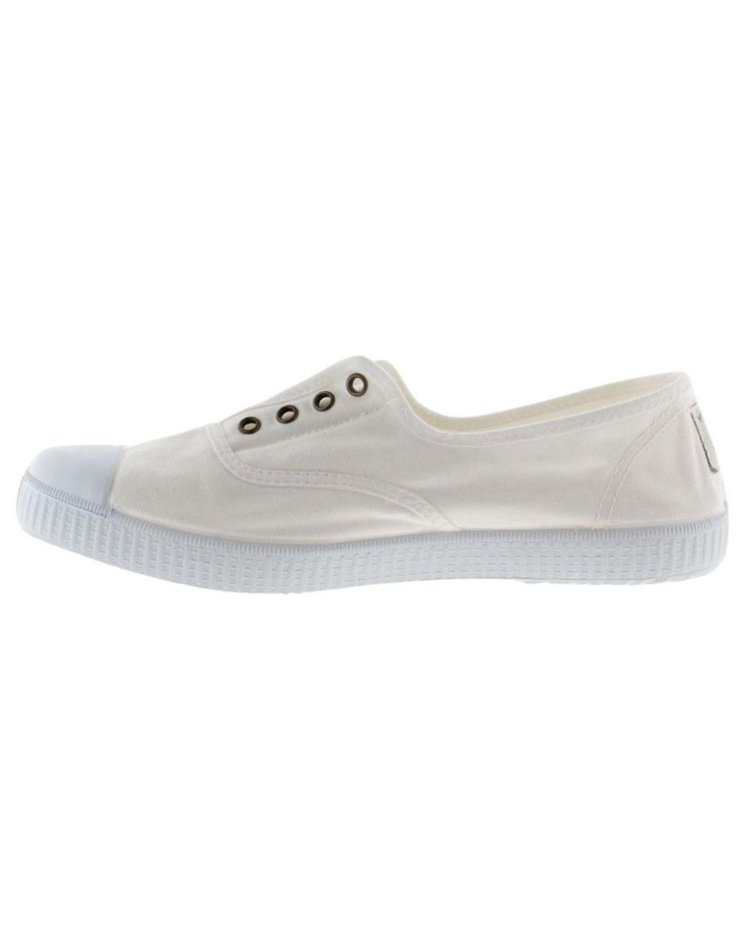 white slip on plimsolls