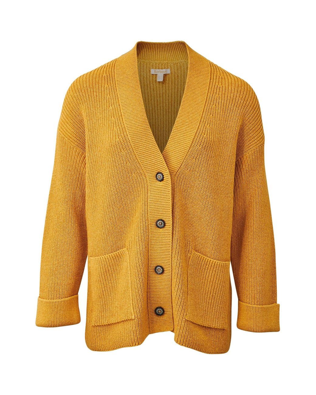 Barbour Cotton Ferryside Knitted Cardigan in Yellow - Save 5% | Lyst