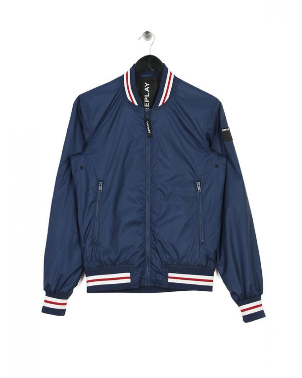 Replay Nylon Baseball Jacket Navy in 