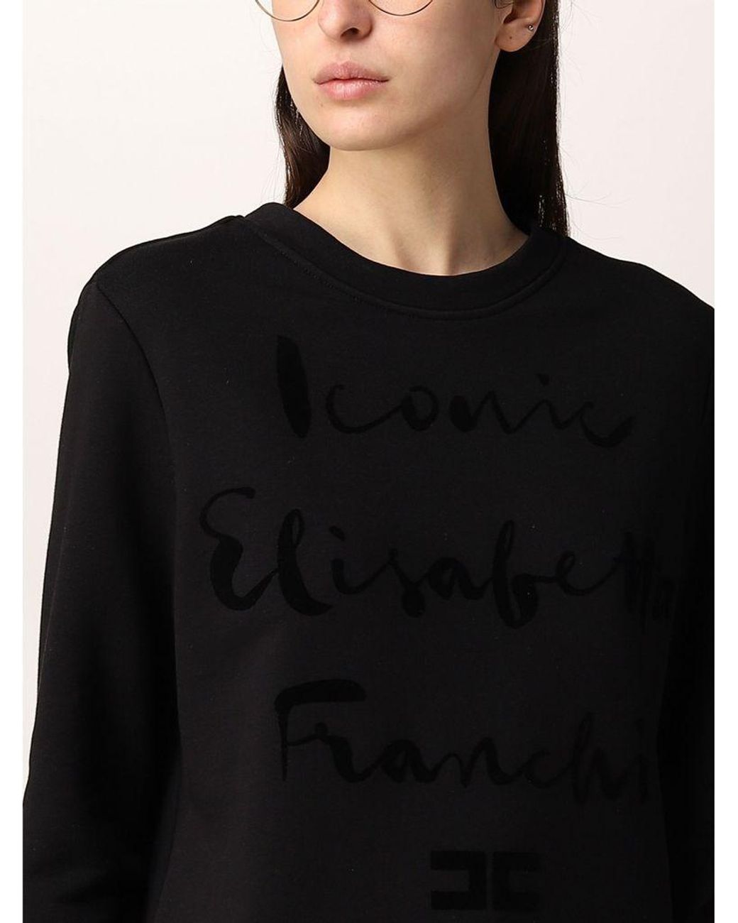 Elisabetta Franchi Maglia Md01021e2 110 in Black | Lyst Canada