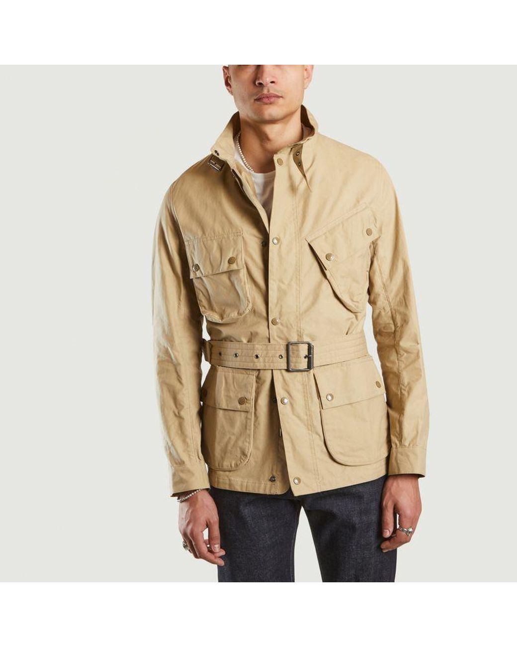 Barbour Cotton International Grid A7 Casual Jacket Beige in Natural for Men  | Lyst