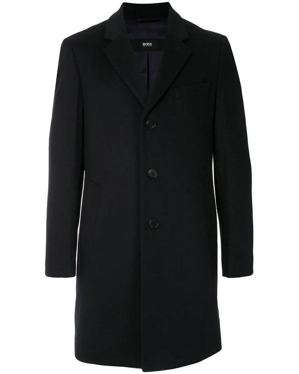 BOSS by HUGO BOSS Nye2 Dark Cashmere And Wool Overcoat 50394082 in Blue ...