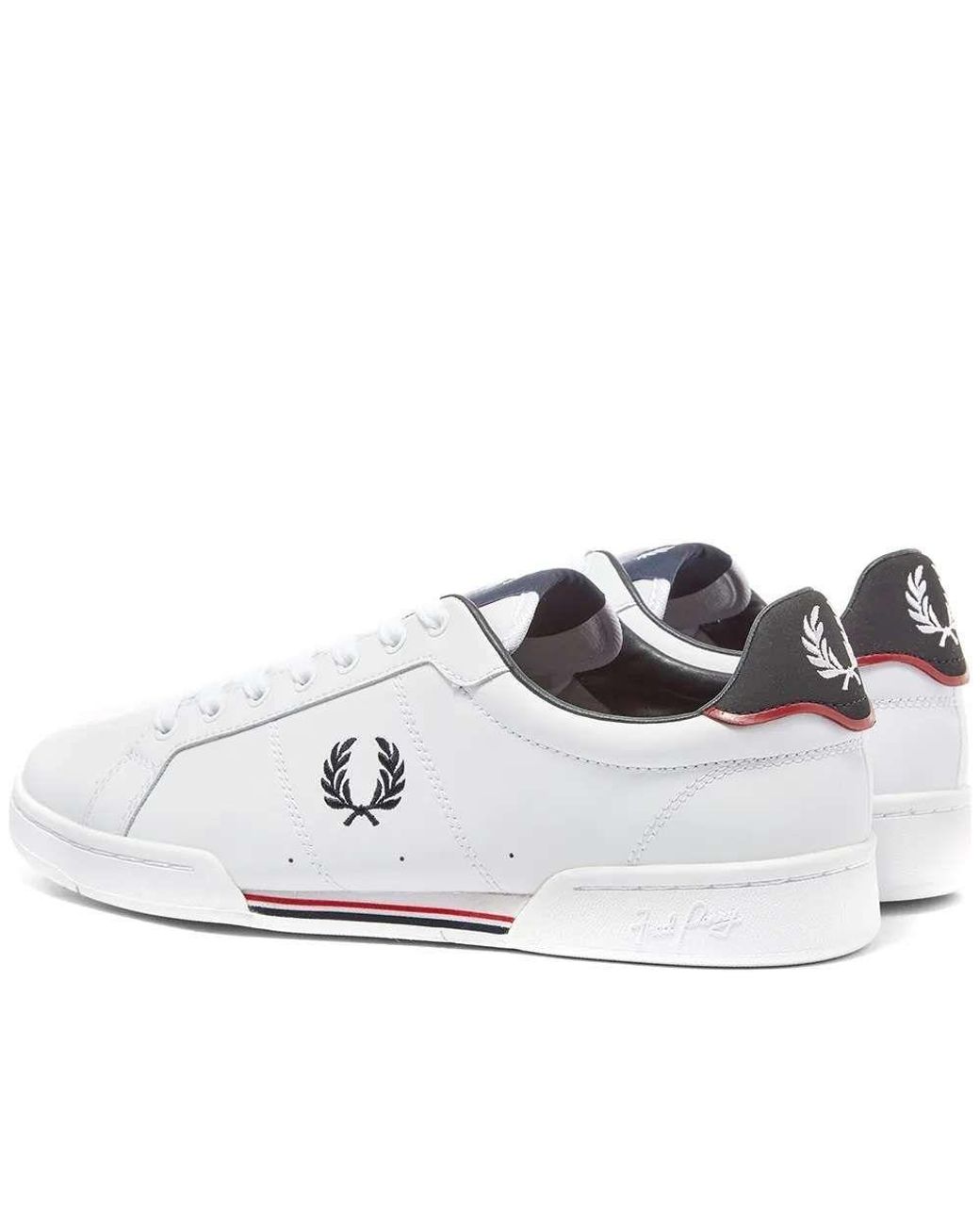 Fred Perry White And Navy Leather Sneakers for Men - Save 13% - Lyst